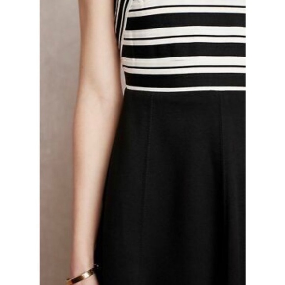 Anthropologie Maeve Black White Crosswise Flare Skater Dress, size 4 - Picture 13 of 15